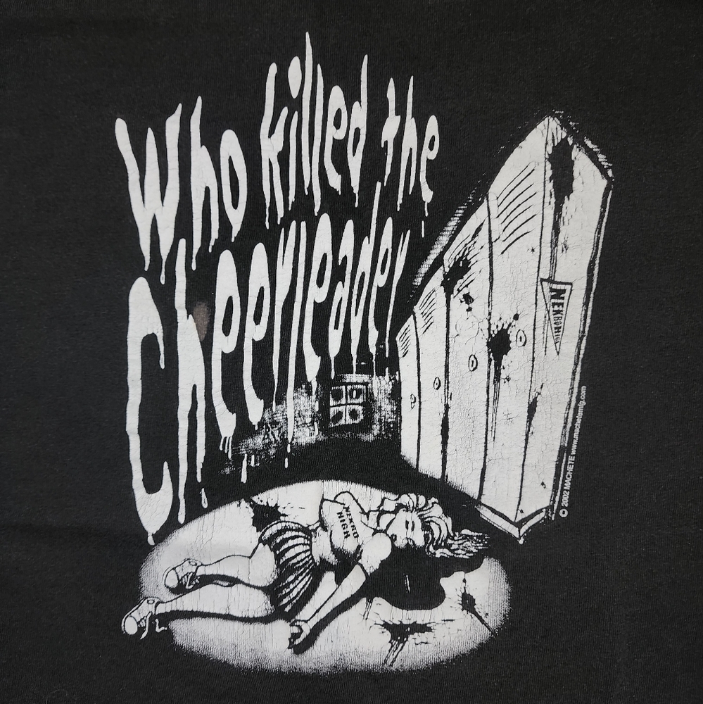 Nekromantix Y2K Tshirt Goth Halloween "Who Killed the Cheerleader?" Band Shirt